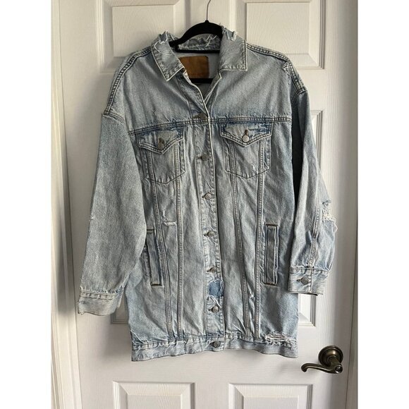 American Eagle Aerie Distressed Jean Jacket - Picture 1 of 3